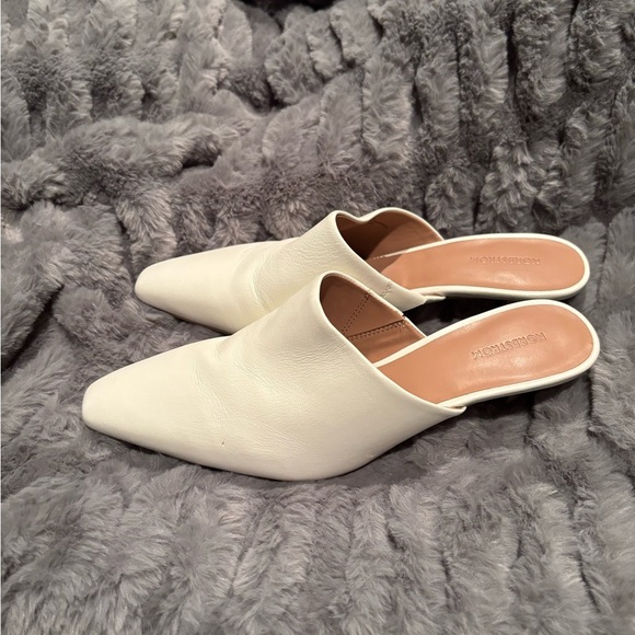 Nordstrom White Leather Mules with Sleek Minimalist Design - Picture 4 of 13